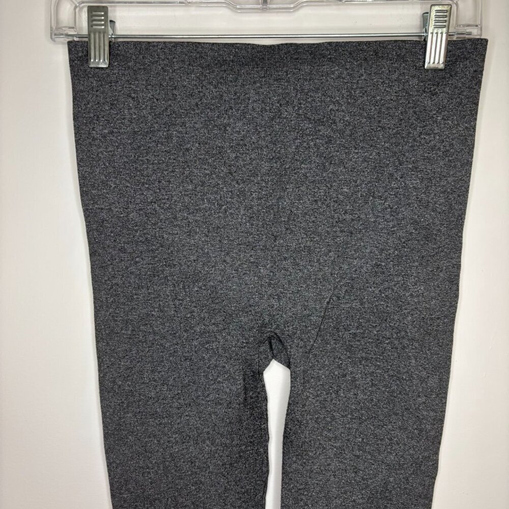 SPANX Legging Womens L Gray Heather Nylon Spandex Slimming Tummy Control Shaping